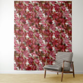 Tenture Abstrait joli joli fleurs rouges design floral (En situation)