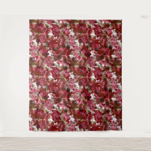 Tenture Abstrait joli joli fleurs rouges design floral (Devant)