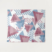 Tenture Abstrait lunaire des années 80 | Rose mauve et ble (Devant (Horizontal))