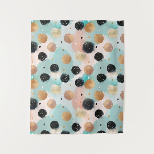 Tenture Abstrait moderne Brushstroke & Polka Dot Motif (Devant)