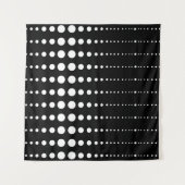 Tenture Abstrait moderne design noir lignes blanches point (Devant (Horizontal))