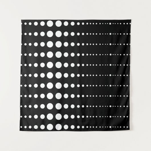 Tenture Abstrait moderne design noir lignes blanches point (Devant (Horizontal))