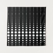 Tenture Abstrait moderne design noir lignes blanches point (Devant)