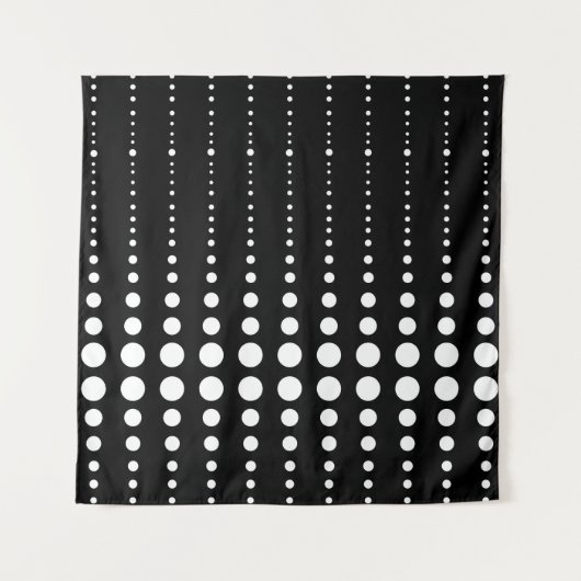 Tenture Abstrait moderne design noir lignes blanches point (Devant)