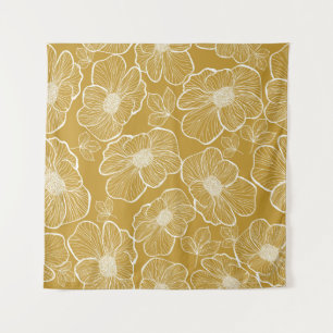 Tenture Abstrait motif floral transparent. Arrière-groupe