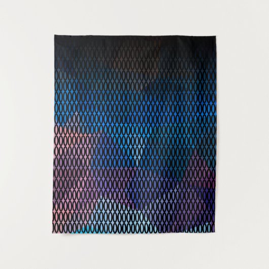 Tenture Abstrait, motif multicolore, motif maillé, dentell (Devant)