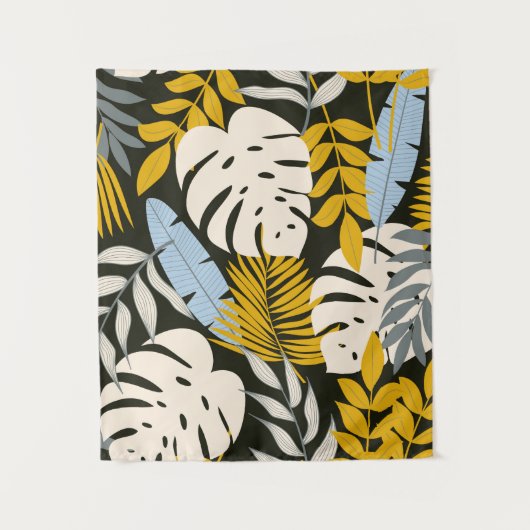 Tenture Abstrait motif sans faille avec des feuilles tropi (Devant)