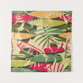 Tenture Abstrait motif sans faille avec des feuilles tropi (Devant (Horizontal))