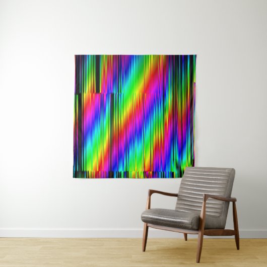 Tenture Abstrait numérique : Conception graphique multicol (En situation (horizontale))