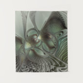 Tenture Abstrait Olive Sage Green Grey Fractal Art Imagina (Devant)