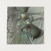 Tenture Abstrait Olive Sage Green Grey Fractal Art Imagina (Devant (Horizontal))