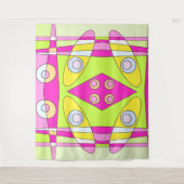 Tenture Abstrait surf Bright Pink Green Bubblegum (Devant)