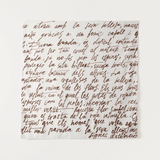 Tenture Abstrait texte manuscrit noir rétro illisible.  (Devant)