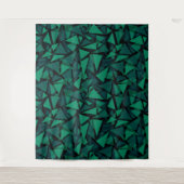 Tenture Abstrait vert émeraude polygonale motif jeter pil (Devant)
