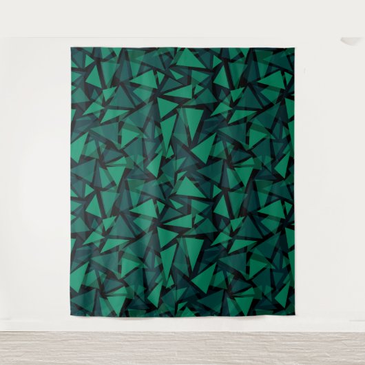 Tenture Abstrait vert émeraude polygonale motif jeter pil (Devant)