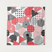 Tenture Abstrait Vintage : Points et Rayures (Devant (Horizontal))