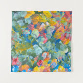 Tenture Abstraite brosse de frottement de point acrylique  (Devant)