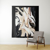 Tenture Abstraite élégante couleur rétro fluide numérique (En situation)