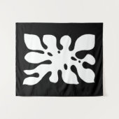 Tenture Abstraite feuille de Monstère noire et blanche tro (Devant (Horizontal))