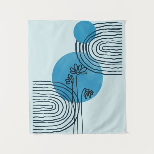 Tenture Abstraite feuille tropicale contemporaine du milie (Devant)