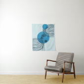 Tenture Abstraite feuille tropicale contemporaine du milie (En situation)