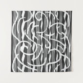 Tenture Abstraite ligne géométrique blanche moderne (Devant (Horizontal))