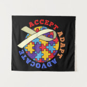 Tenture Accepter Adapt Advocate-Sensibilisation sur l'auti (Devant (Horizontal))