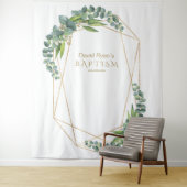 Tenture Accessoire de baptême en luxe eucalyptus doré (En situation)