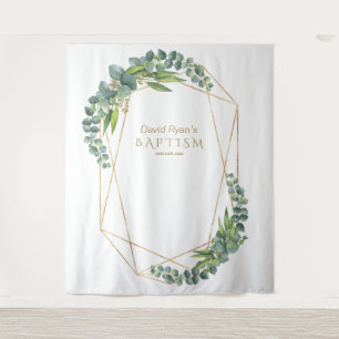 Tenture Accessoire de baptême en luxe eucalyptus doré