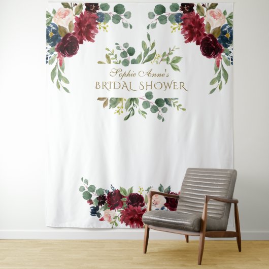 Tenture Accessoire de Fête de Fiançailles Fleurs Rose Bour (En situation)