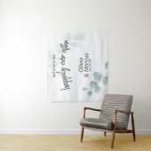 Tenture Accessoire de mariage eucalyptus aquarelle bleu po (En situation)