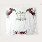 Tenture Accessoire de Mariage Fleurie Rose Bourgogne Autom (Devant (Horizontal))