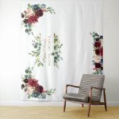 Tenture Accessoire de Mariage Fleurie Rose Bourgogne Autom (En situation)