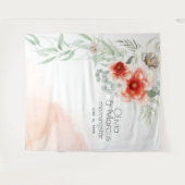 Tenture Accessoire de mariage floral corail brillant aquar (Devant (Horizontal))