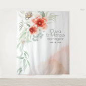 Tenture Accessoire de mariage floral corail brillant aquar (Devant)