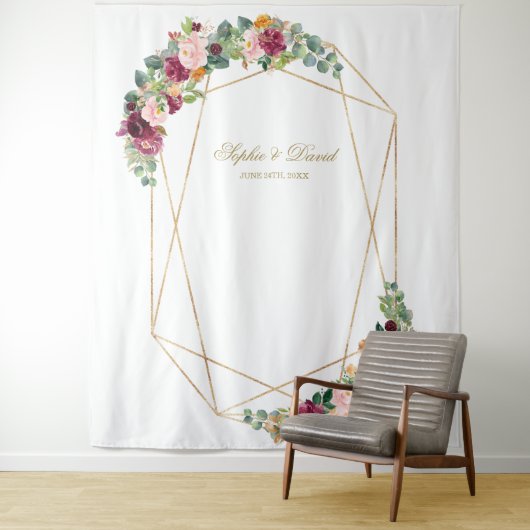 Tenture Accessoire de mariage floral doré en luxe eucalypt (En situation)