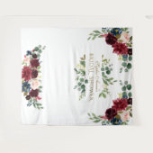 Tenture Accessoire de mariage floral rose Bourgogne pour u (Devant (Horizontal))