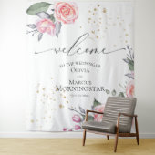 Tenture Accessoire de mariage floral rose poussiéreux (En situation)