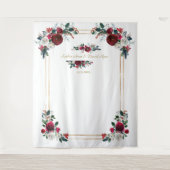 Tenture Accessoire de photo de mariage floral bordeaux hiv (Devant)