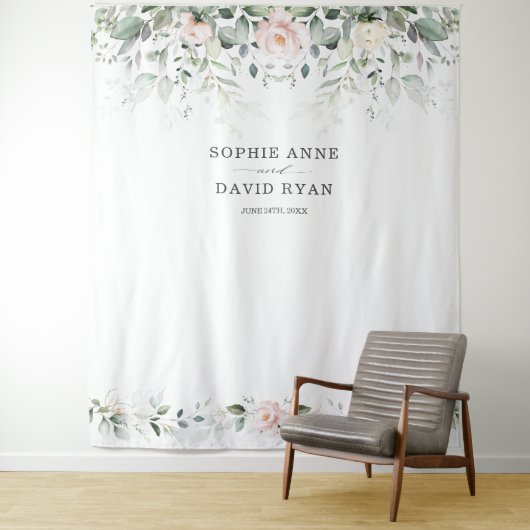 Tenture Accessoire de photo de mariage floral rose avec ve (En situation)