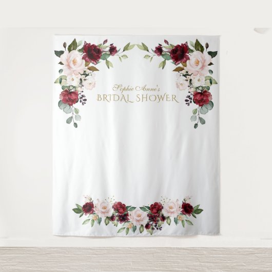 Tenture Accessoire de photo de mariage floral rose de Bour (Devant)