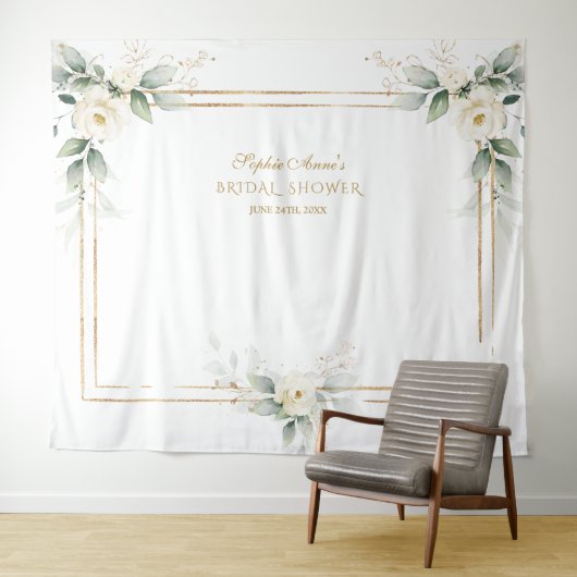 Tenture Accessoire de photo Fleurs Blanches Verdure Shower (En situation (horizontale))