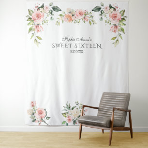 Tenture Accessoire de photo pour Sweet Sixteen à fleurs ro