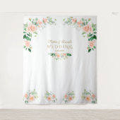 Tenture Accessoire de photobooth de mariage avec fleurs ro (Devant)