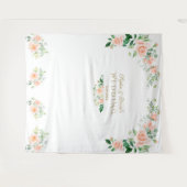 Tenture Accessoire de Photobooth de Mariage Fleurs Roses C (Devant (Horizontal))