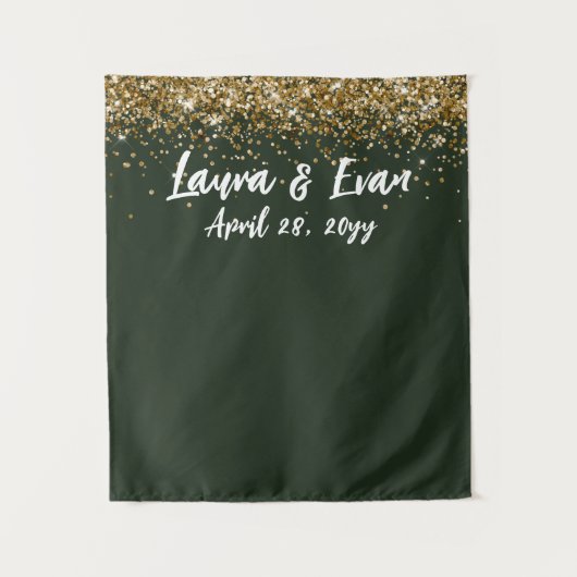 Tenture Accessoire de photobooth de mariage vert chasseur (Devant)