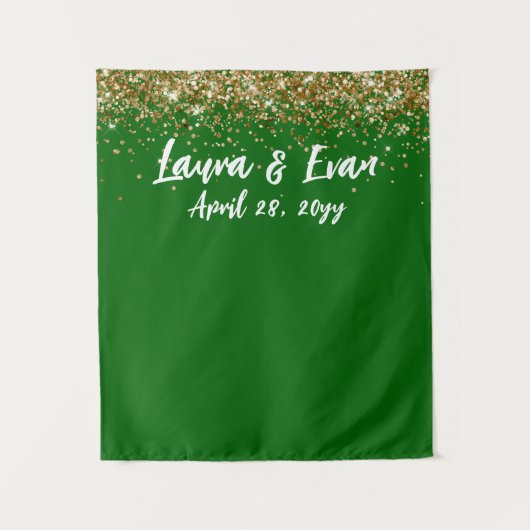 Tenture Accessoire de Photobooth de Mariage Vert Émeraude (Devant)
