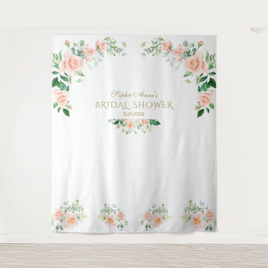 Tenture Accessoire de photobooth pour mariage avec des fle (Devant)