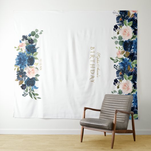 Tenture Accessoire de photomaton d'anniversaire Fleurs Ble (En situation (horizontale))