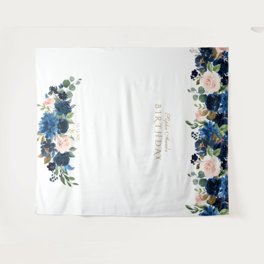 Tenture Accessoire de photomaton d'anniversaire Fleurs Ble (Devant (Horizontal))